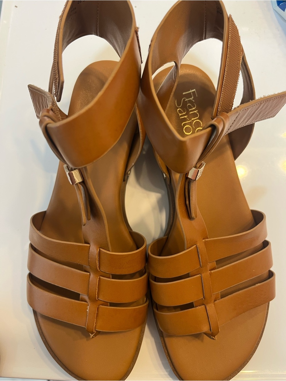 Franco Sarto Tan Multi-Strap- Gladiator - Ankle strap/Slingback Sandals Size 9 - Picture 3 of 6